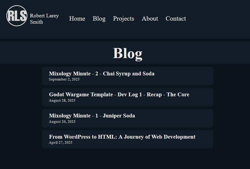 Screenshot of the old website format