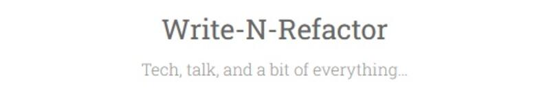 Screenshot of Write-N-Refactor blog header